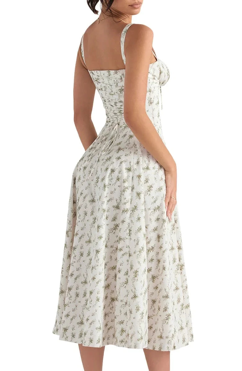 BloomCurve Floral Sculpt Dress: Waist Shaper Elegance