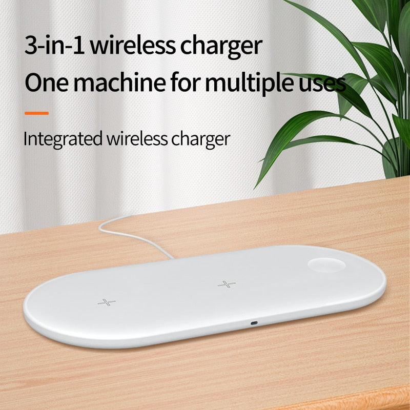 15W Fast Wireless Charger Stand 3 In 1 Qi Charging Dock For iPhone 12 11 Pro XS MAX XR X 8 Apple Watch SE 6 5 4 3 AirPods Pro